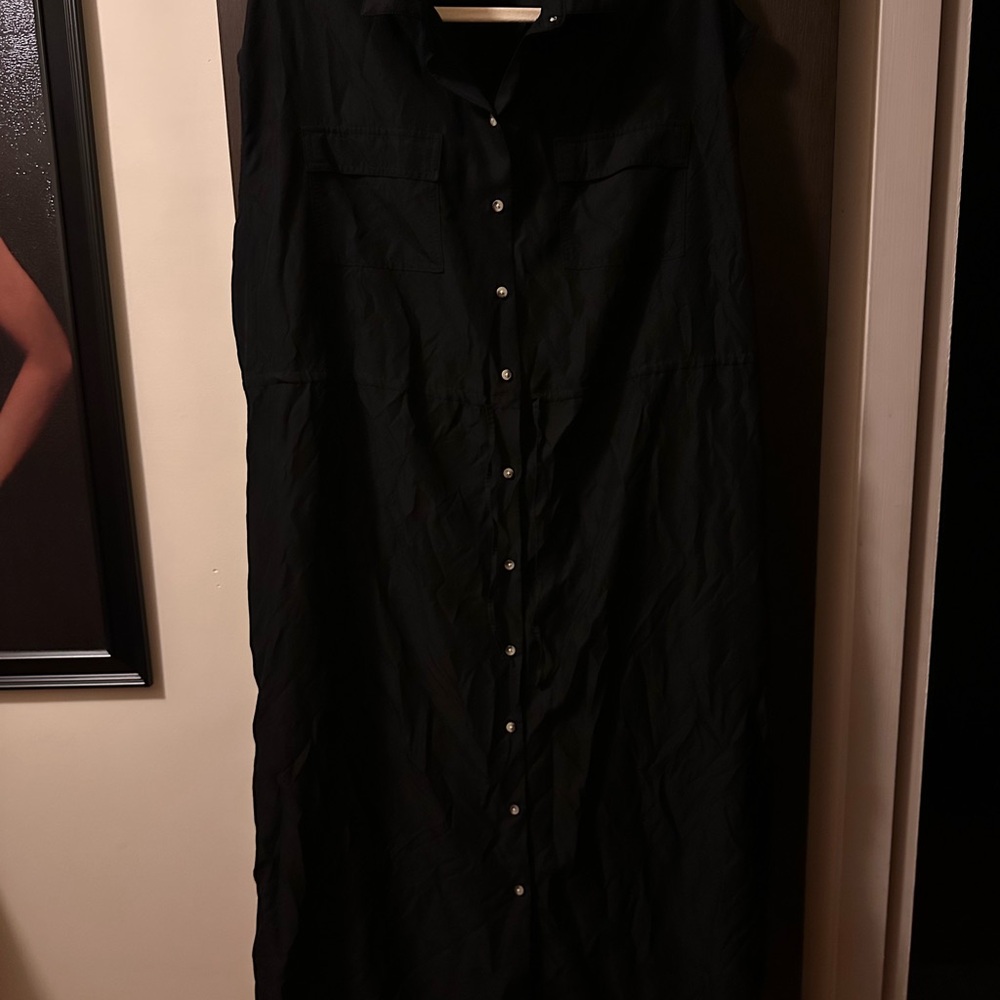 Waist-Defined Utility Midi Shirt Dress